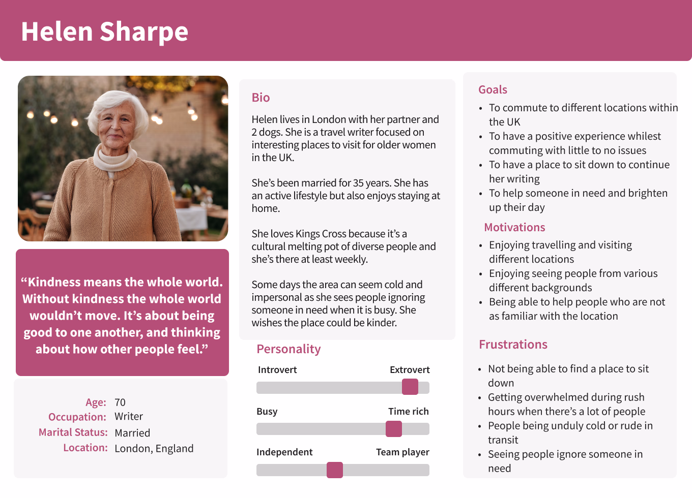 Helen Sharpe persona portrait