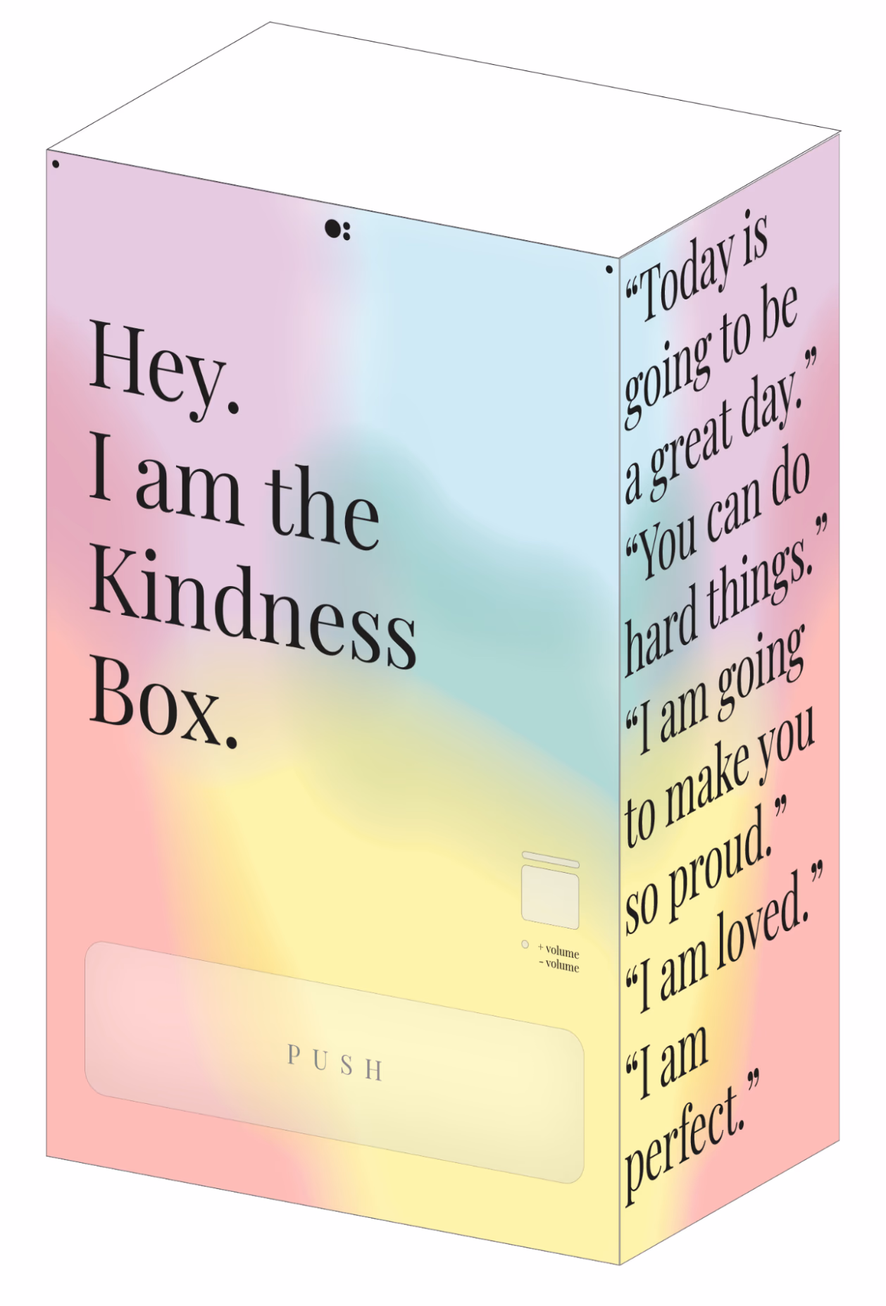 High-fidelity prototype visualisation of the Kindness Box